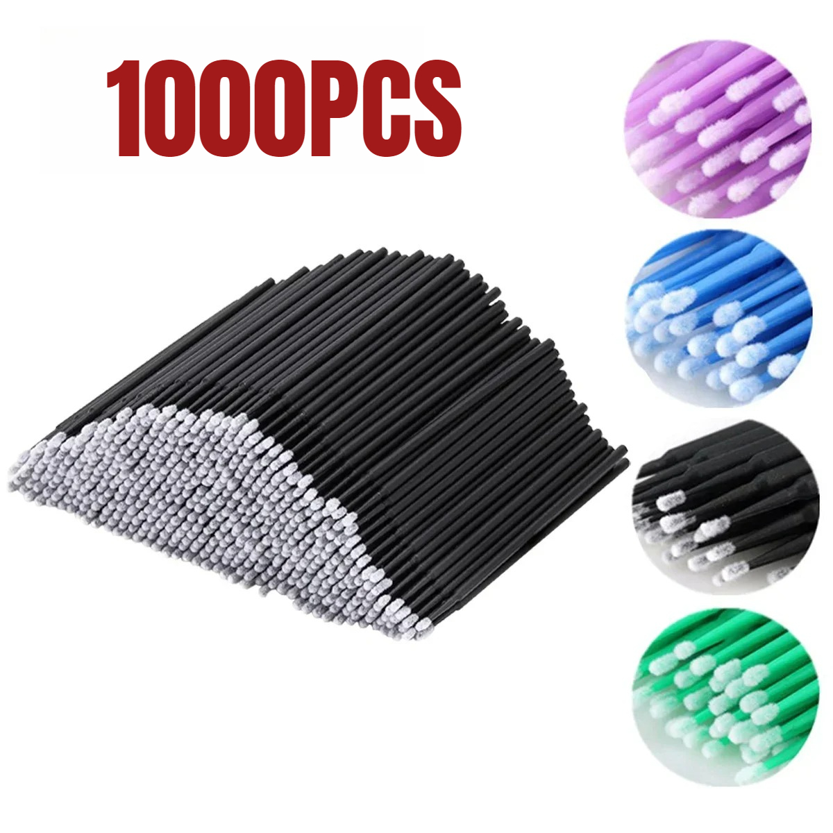Paint Brush - 1000/500PCS แปรงทําความสะอาดขนตาที่มีสีสันความงามแต่งหน้า Clean Remover เครื่องมือผู้ค้าส่งแปรงคริสตัล Eyelash