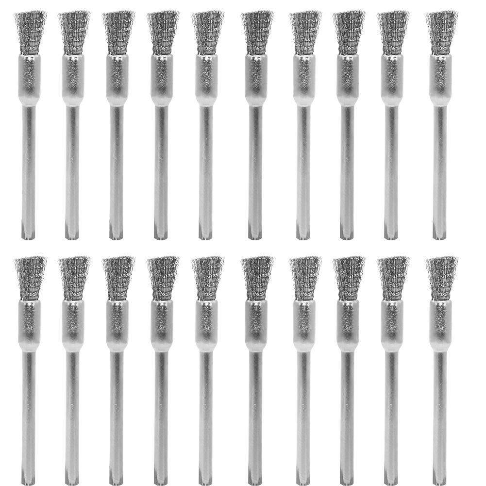 Paint Brush - แปรงทำความสะอาดปลายเหล็ก ขนาด 1/5″(5มม.) X 1/8″(3มม.) แปรงลวดสำหรับขจัดสนิมและสี