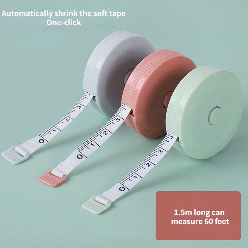 Tape Measure - 1/3 ชิ้น เทปวัดขนาดร่างกายมนุษย์แบบวงกลม พกพาสะดวก ดีไซน์สปริงรีบาวด์ เหมาะสำหรับการวัดขนาดความยาว