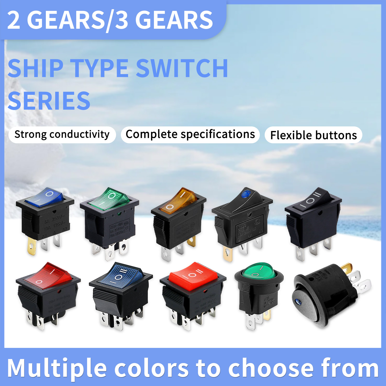 Light Switch - สวิตช์โยก 10 ชิ้นสำหรับรถยนต์, KCD1/6A, KCD3/16A, KCD4/16A,