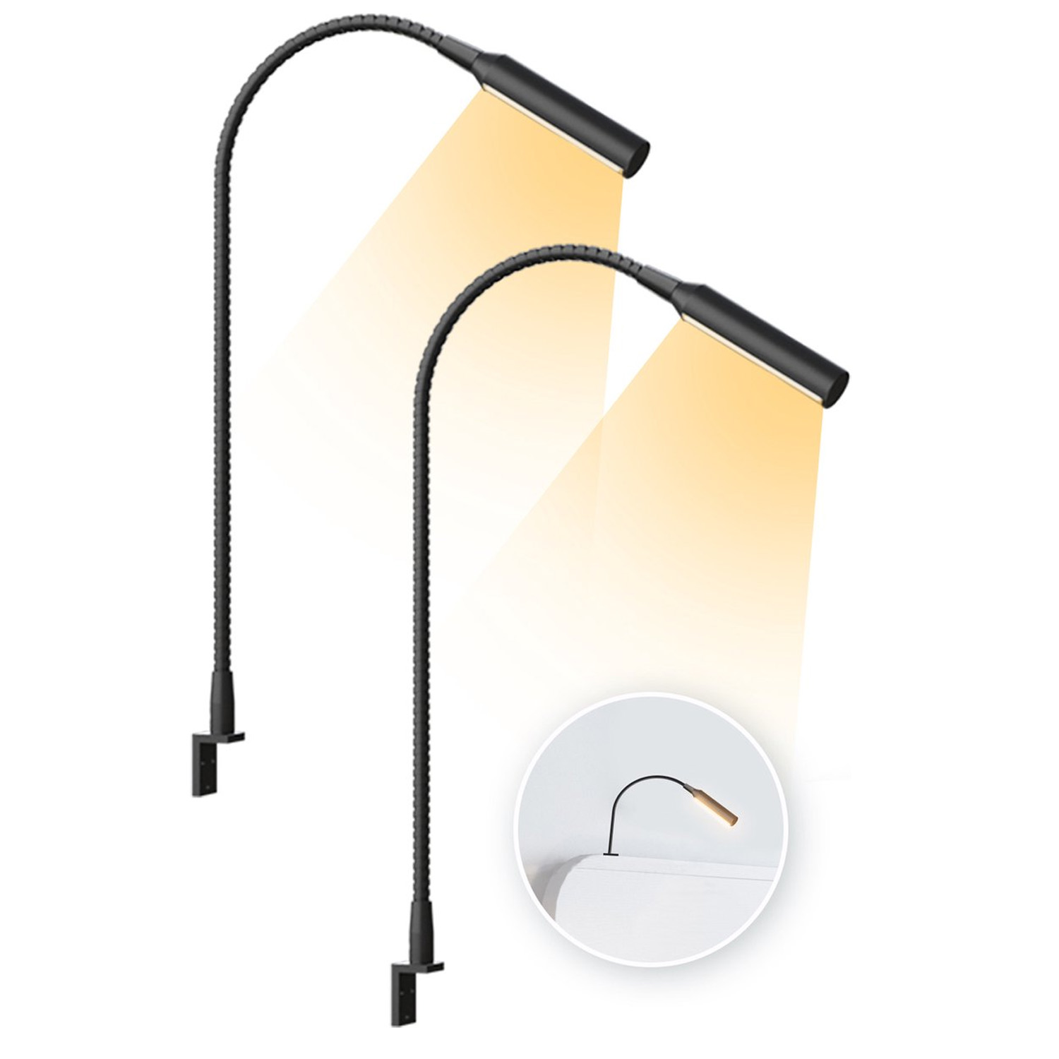 Light Switch - โคมไฟอ่านหนังสือ LED 2 ชิ้น พร้อมฟังก์ชันปรับความสว่าง โคมไฟ