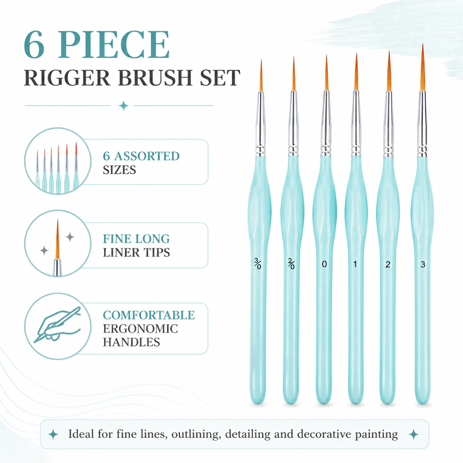 ชุดแปรงทาสี 6 ชิ้น, แปรงปลายละ - Paint Brush บทวิจารณ์และราคา