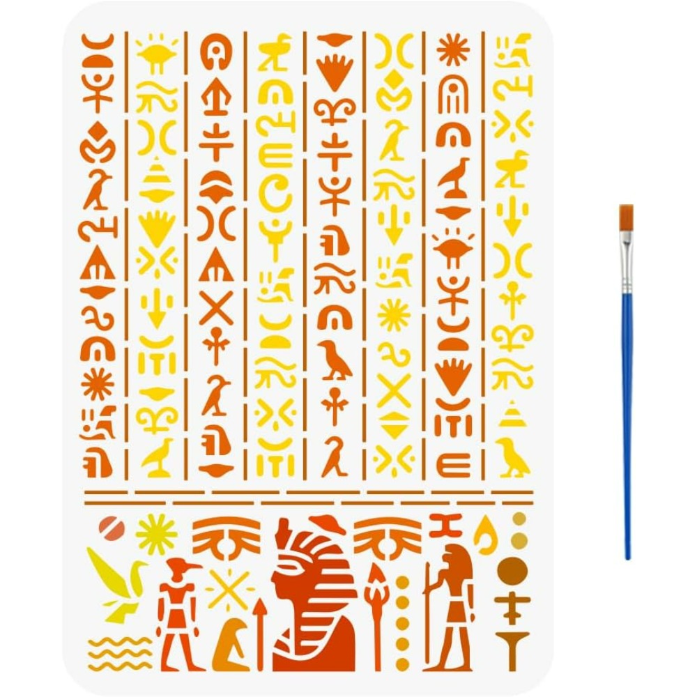 โบราณอียิปต์สคริปต์ลายฉลุด้วยแ - Paint Brush บทวิจารณ์และราคา