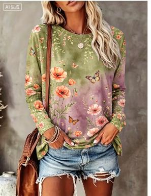 เสื้อยืดแขนยาวผู้หญิง พื้นหลัง - Wallpaper บทวิจารณ์และราคา