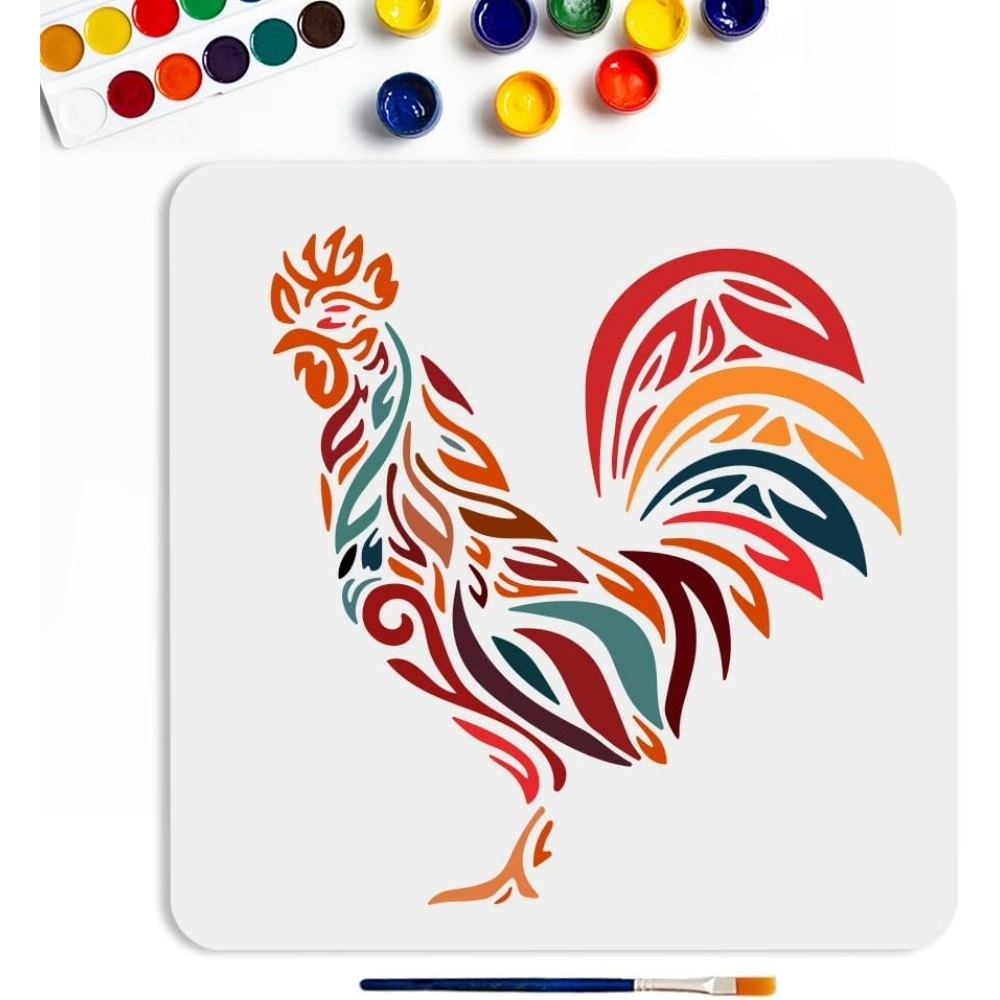 ไก่Stencil 11.8 × 11.8 นิ้วขนา - Paint Brush บทวิจารณ์และราคา
